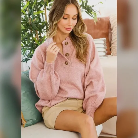 Classic Soft Pink Sweater - Picture 1 of 3